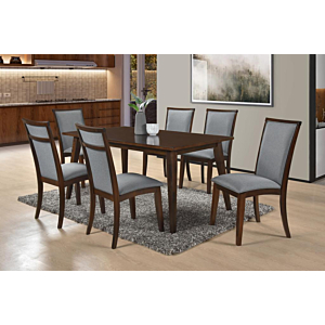 Set Billie Table À Manger + 6 Chaises - Noyer 