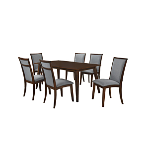 Set Billie Table À Manger + 6 Chaises - Noyer Déstockage