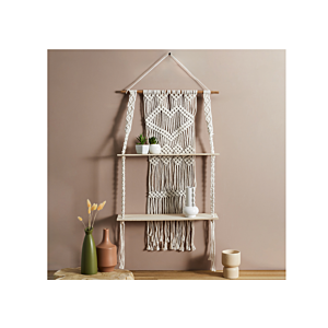 Étagère Murale Boho À 2 Niveaux - Beige 