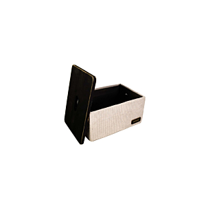 Boite De Rangement Côtelé Avec Couvercle 33.5X23.5X18Cm - Beige