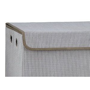 Panier Côtelé Avec Couvercle 40X30X50Cm - Gris