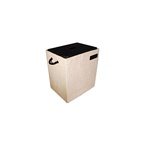 Panier Côtelé Avec Couvercle 40.5X30.5X46.5Cm - Beige Accessoires-rangements