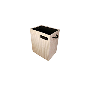 Panier Côtelé Avec Couvercle 33.5X24.5X42.5Cm - Beige Accessoires-rangements