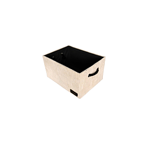 Boite De Rangement Côtelé Avec Couvercle 38.5X28.5X21.5Cm - Beige Accessoires-rangements