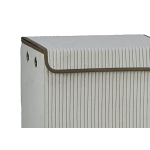 Panier Côtelé Avec Couvercle 40X30X50Cm - Beige