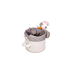 Panier Pingouin Avec Couvercle 19X16Cm - Beige Clair
