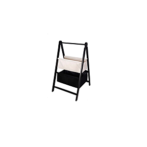 Échelle En Bois Avec Deux Paniers - Noir / Blanc Accessoires salle de bain