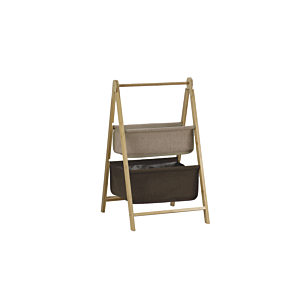 Echelle En Bois Avec Deux Paniers - Taupe Accessoires salle de bain