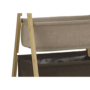 Echelle En Bois Avec Deux Paniers - Taupe