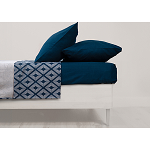 Drap Housse Uni Flanelle - Bleu Marine
