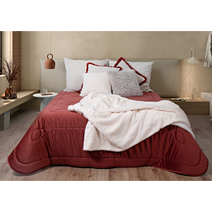 Couette Velvet Uni - Bordeaux