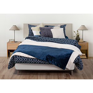 Housse De Couette Losange 180X240Cm - Bleu Marine