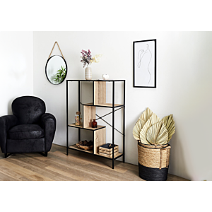 Étagère Edison 80X30X113Cm - Beige / Noir