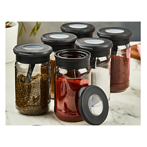 Set De 6 Pots D'Épices - Noir