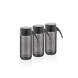Set De 3 Pichets Huile Et Vinaigre - Noir Transparent Rangement cuisine