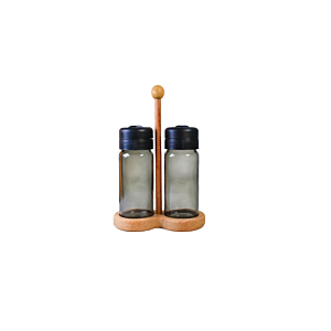 Set De 2 Pots À Épices Avec Support - Noir Rangement cuisine