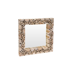 Miroir Avec Cadre Carré 50Cm - Beige Décoration murale-ramadan