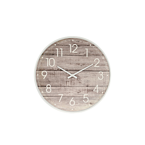 Horloge Murale Avec Impression Papier - Beige Décorations