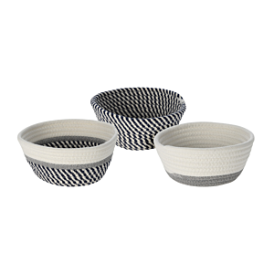 Panier En Corde De Coton - Gris / Blanc Soldes été
