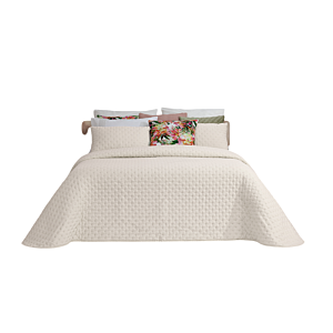 Set Couvre Lit Alana Avec Taie D'Oreiller - Beige Parure de lits
