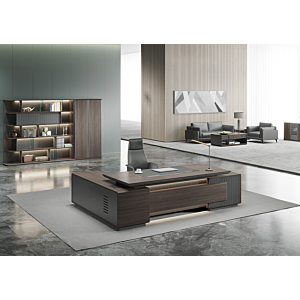 Table De Café Leader 140X70X45Cm - Marron / Gris