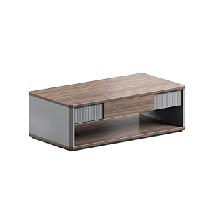 Table De Café Leader 140X70X45Cm - Marron / Gris Déstockage