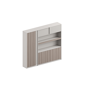 Élément Haut Vega Pro 4 Portes - Chêne / Beige Bons plans Bureaux
