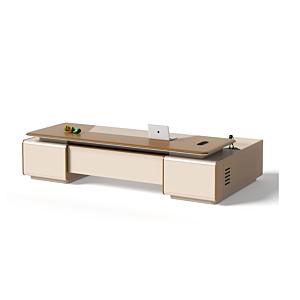 Bureau Presidentiel Majesty Droit - Marron / Beige Bureau Professionnel