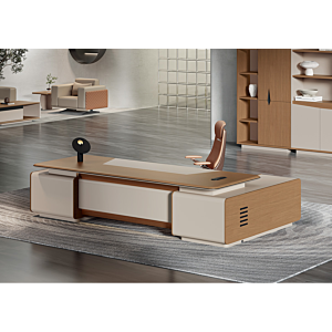 Bureau Presidentiel Majesty Droit - Marron / Beige