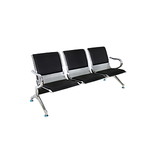 Banc D'Acceuil Godot 3 Places - Noir / Argenté Mobilier pro