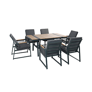 Set Table À Manger Ashwood + 6 Chaises - Gris Foncé