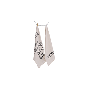 Set De 2 Torchon 50X70Cm  - Beige / Noir Linge de table