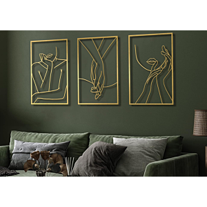 Set De Tableaux Décoration Humaine - Jaune