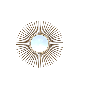 Miroir Decoratif 60Cm - Jaune Décoration