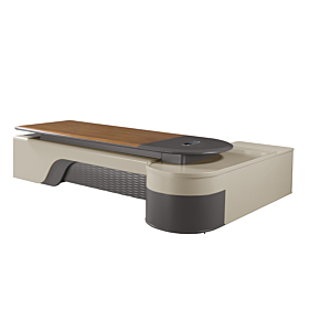 Bureau Présidentiel Cascade Veneer Gauche 320Cm - Marron / Taupe