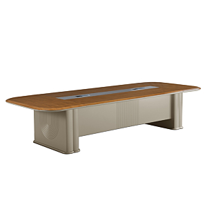 Table De Reunion Cascade Veneer - Marron / Taupe Mobilier Pro