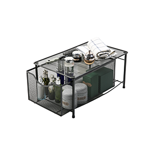 Support De Rangement Multi-Usage Avec 2 Étagères - Noir Accessoires salle de bain