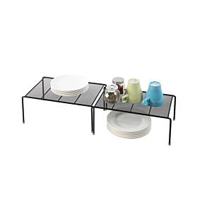 Organisateur En Métal De Deux Pièces - Noir Art de la table
