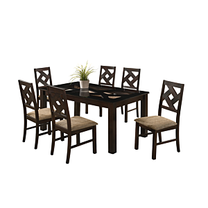 Set Saveur Table + 6 Chaises - Marron