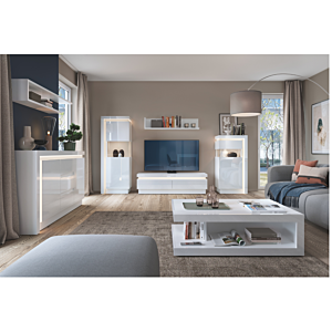 Meuble Tv White Lyon Avec 2 Tiroir - Blanc