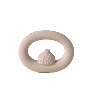 Vase Cercle En Céramique - Crème Décoration