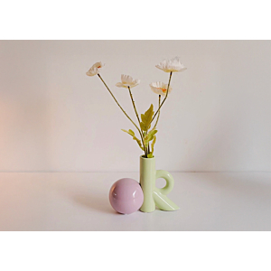 Vase En Céramique - Vert / Violet