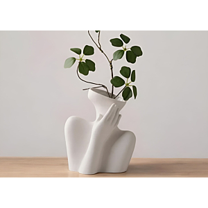 Vase Art Corporel 18Cm -Blanc