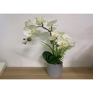 Orchidee Artificielle Avec Pot 26X20X50Cm - Blanc