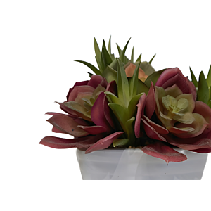 Plante Artificielle Avec Pot En Melamine 16X15X20Cm - Blanc