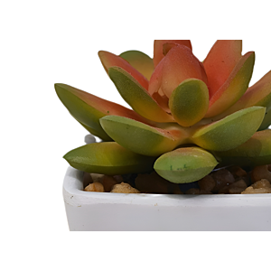 Plante Artificielle Avec Pot En Melamine 7X7X8 - Blanc