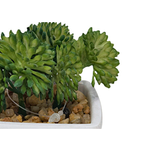 Plante Artificielle Avec Pot En Melamine 6,5X6X9Cm - Blanc