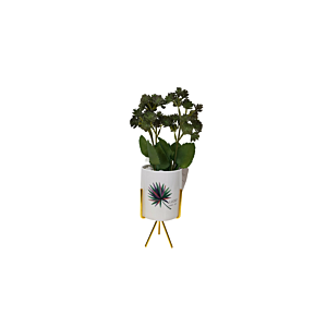 Plante Artificielle Avec Pot En Ceramic 13X13X32Cm - Blanc Soldes été vague 2