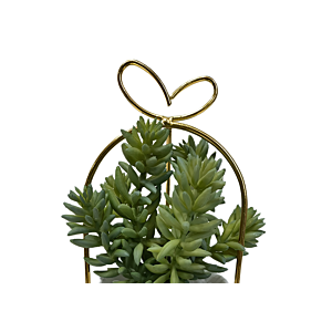 Plante Artificielle Avec Pot En Ceramic 9,5X9,5X21Cm - Blanc