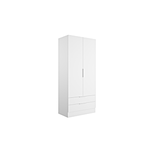 Armoire Espresso 2 Portes + 2 Tiroirs - Blanc